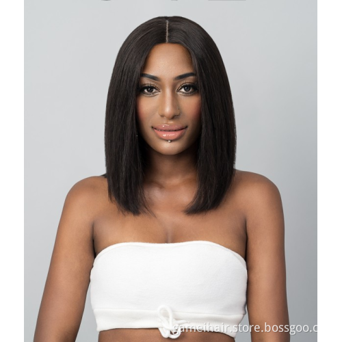 2021The New high quality black natural 100% virgin natural brazilian Short Bob 4x4inch Closure Lace Wig human hair wigs